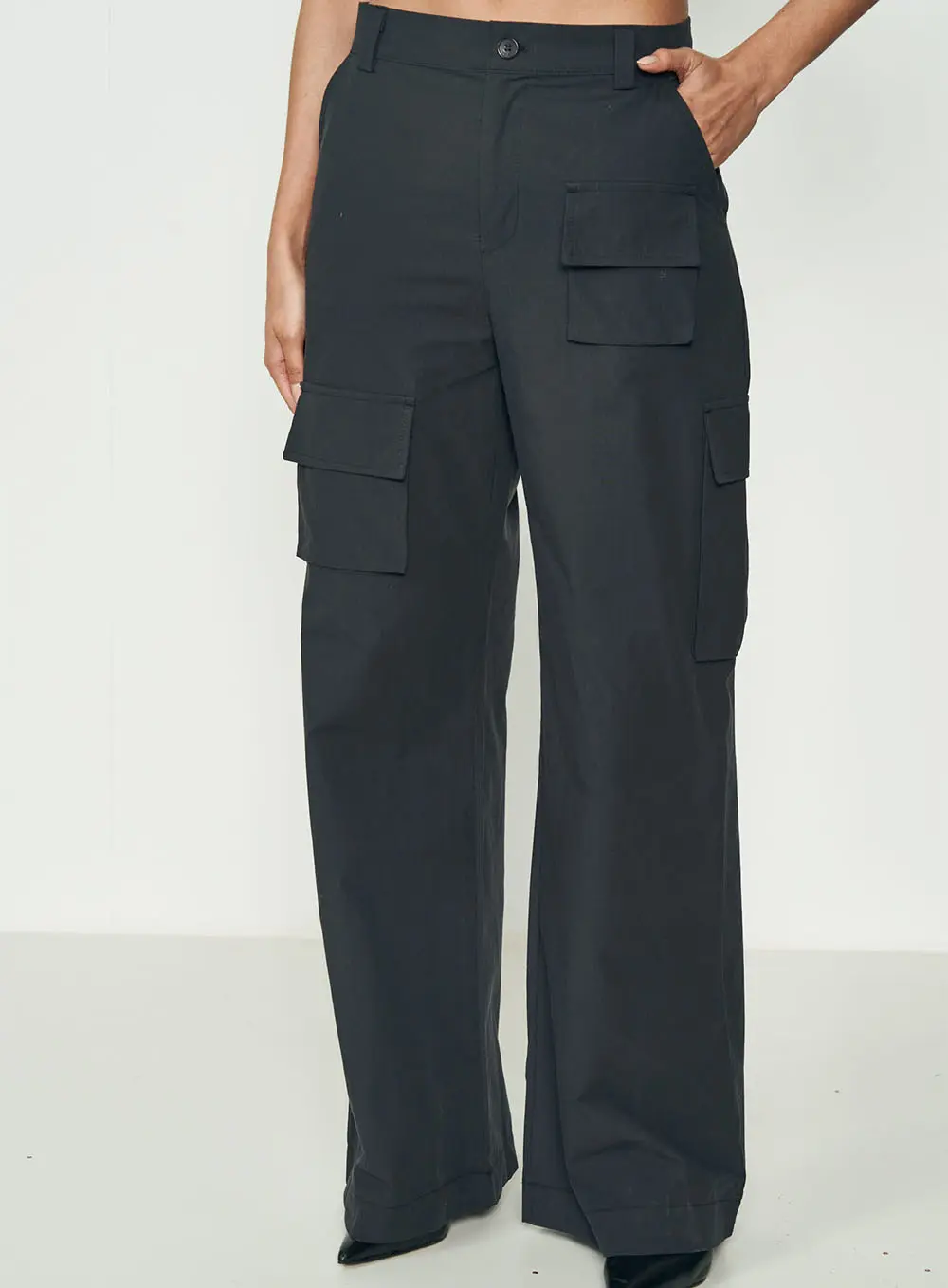 Calça Cargo Wide Leg Preto