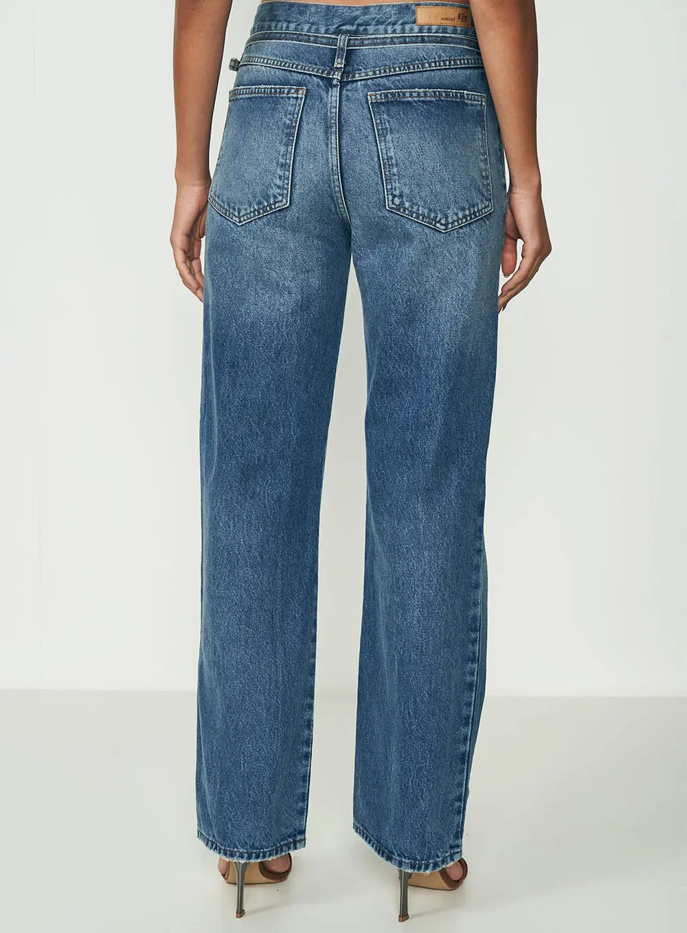 Calça Feminina Jeans Com Cinto - Leoni Índigo