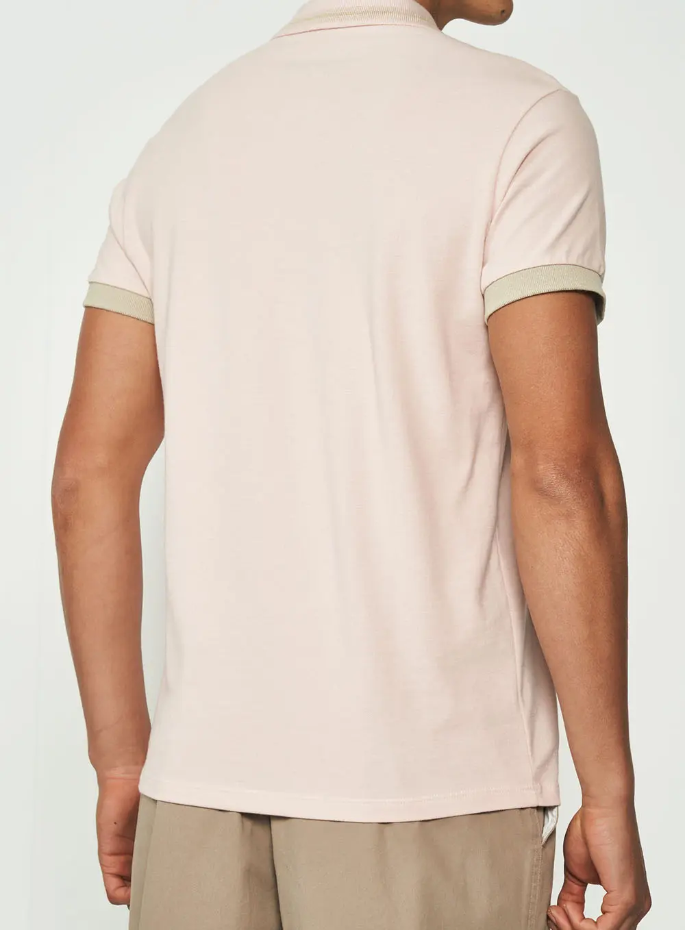 Polo Detalhe Gola E Punho Rosa Flutter
