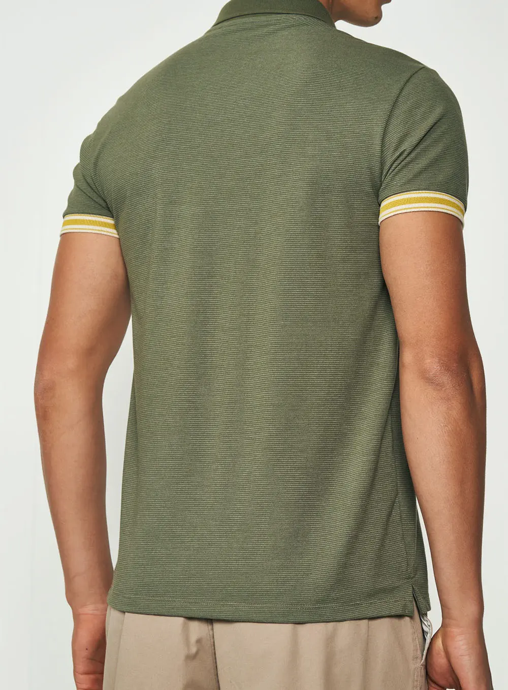 Polo Listrada Detalhe Manga Verde Demetri