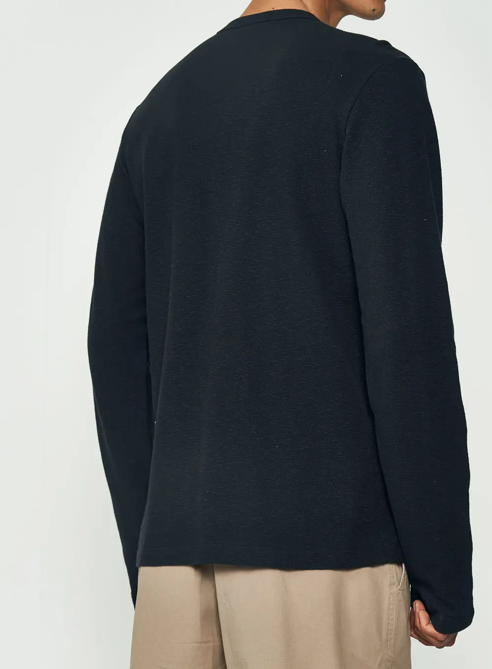 Camiseta Polo Henley Preto