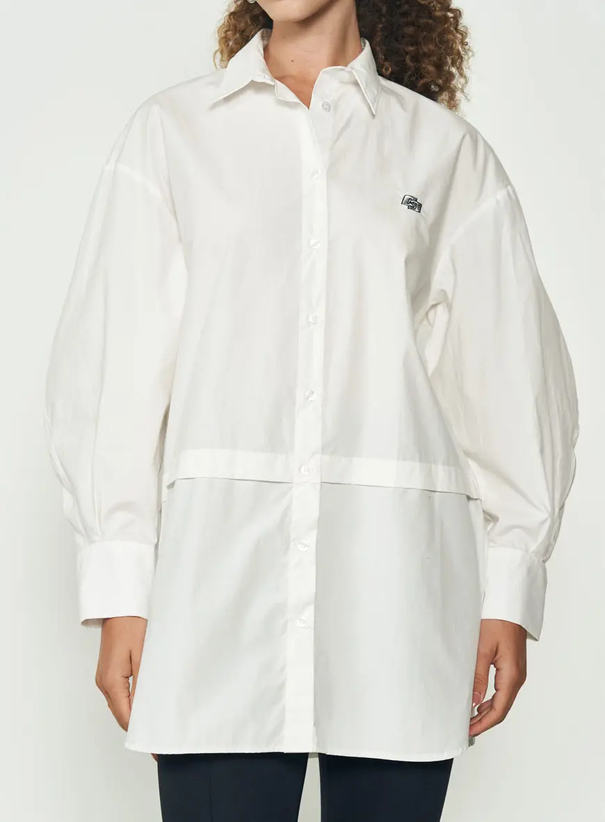 Camisa Feminina Loose Mangas Bufantes