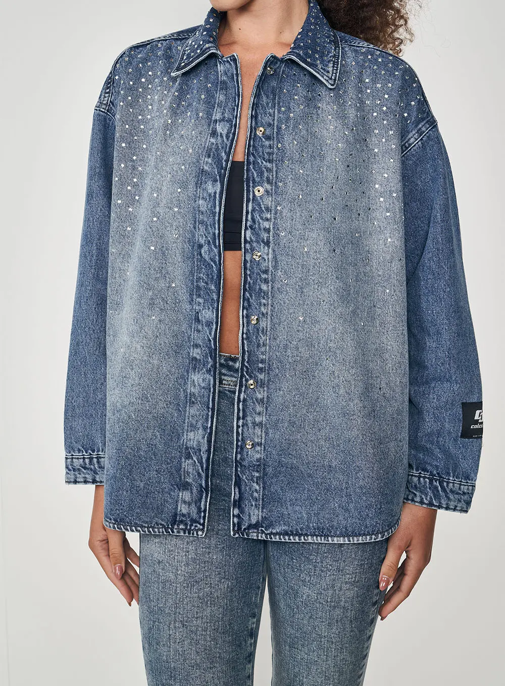 Camisa Jeans Brilhante Índigo