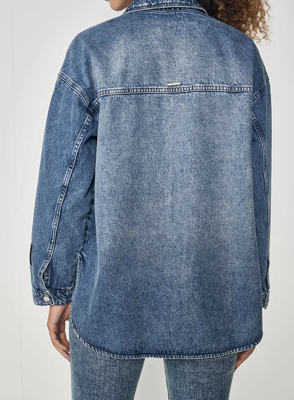Camisa Jeans Brilhante Índigo