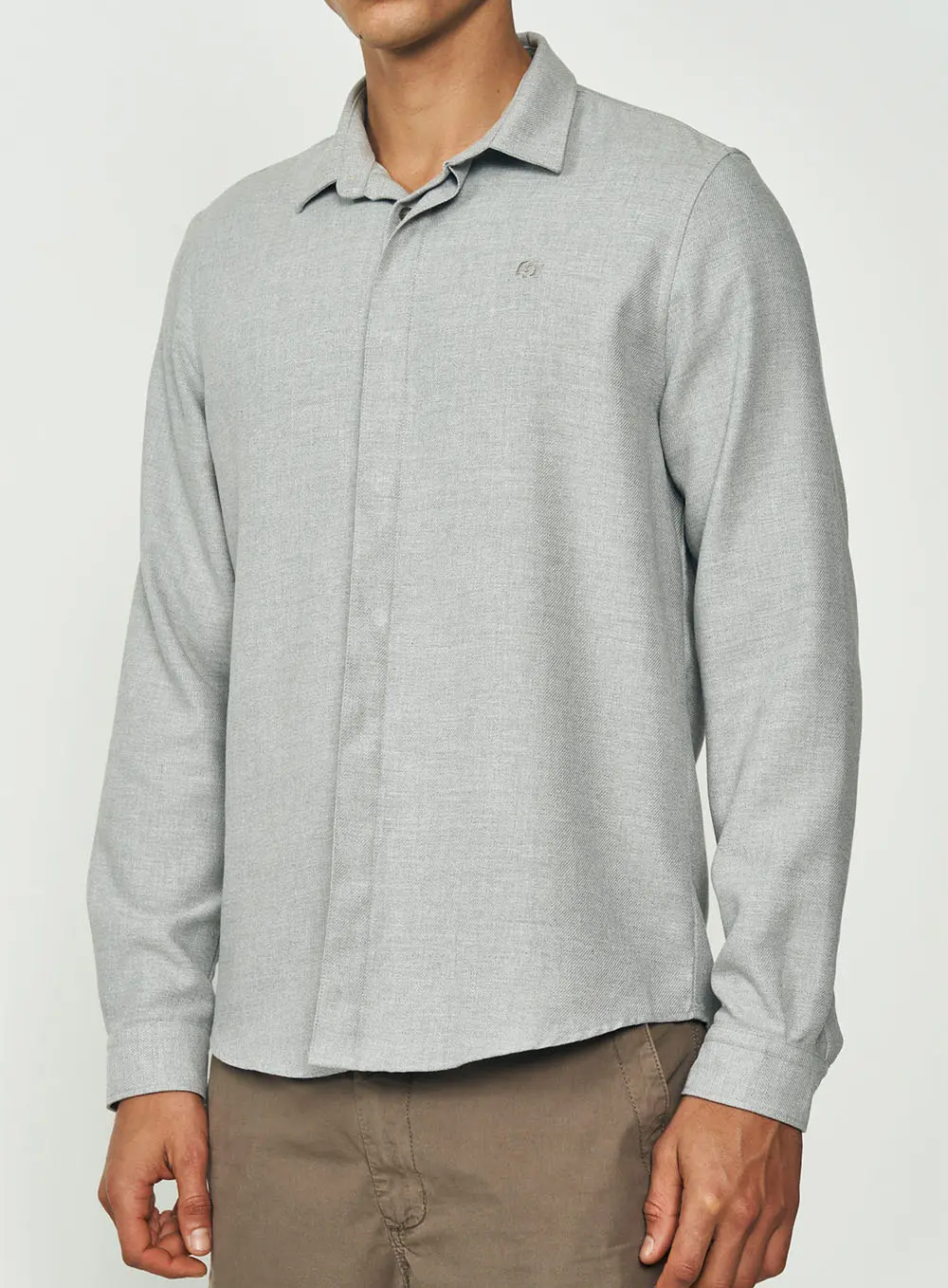 Camisa Relax Manga Longa Cinza