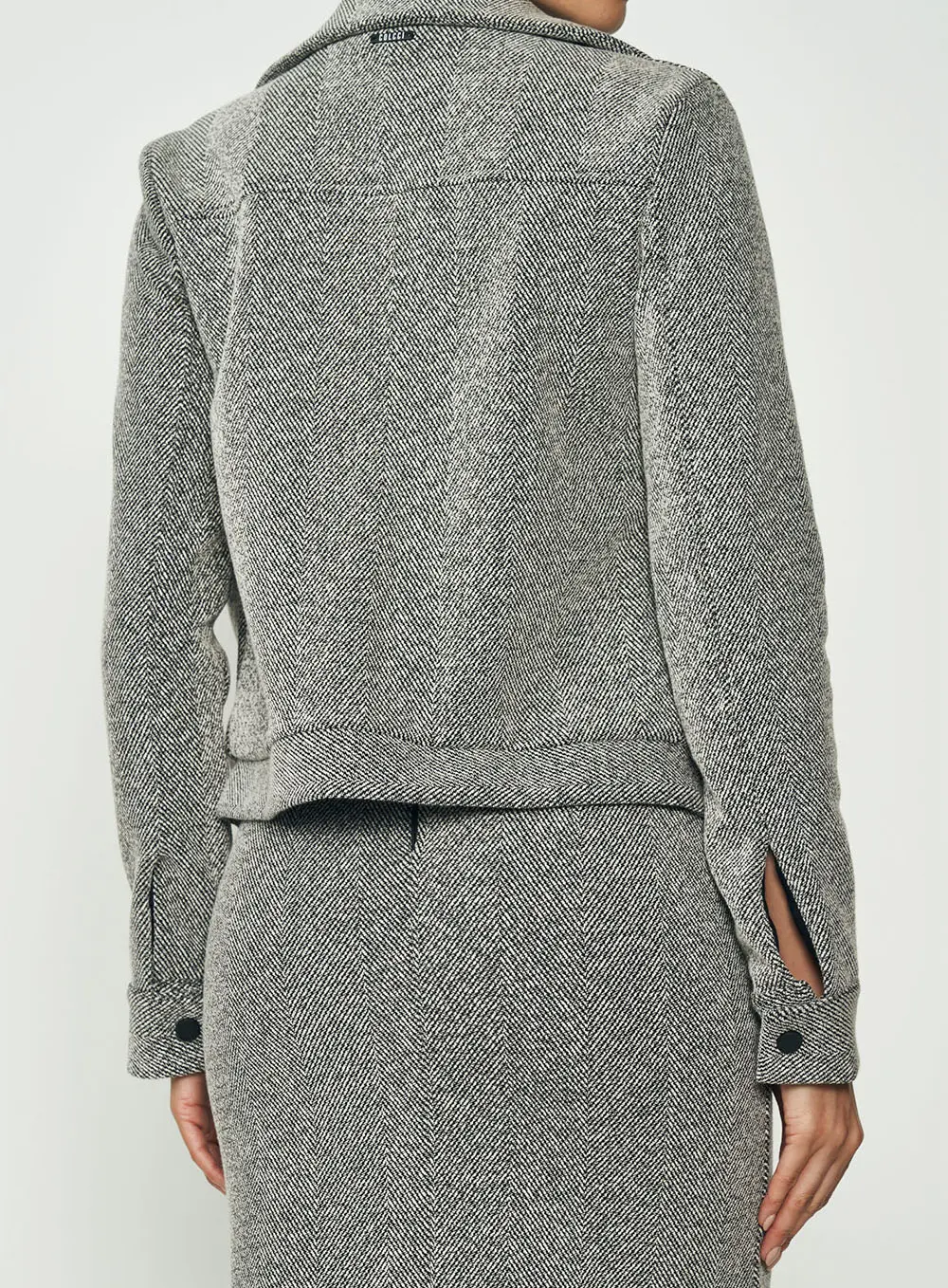 Jaqueta Herringbone Preto