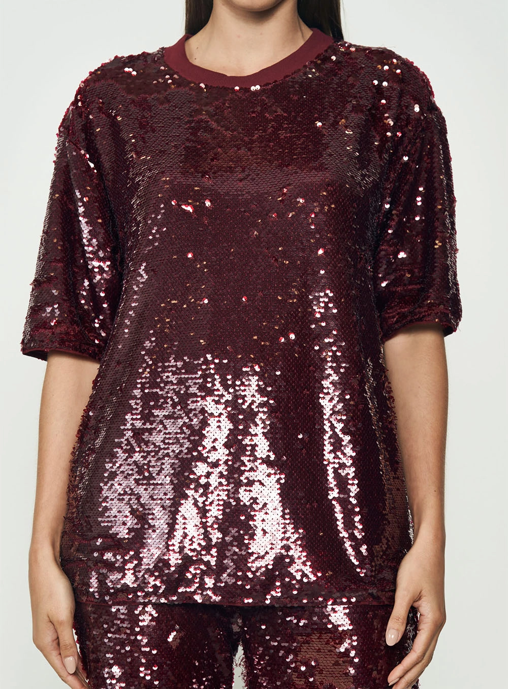 Camiseta Paete Loose Bordô Bloodstone