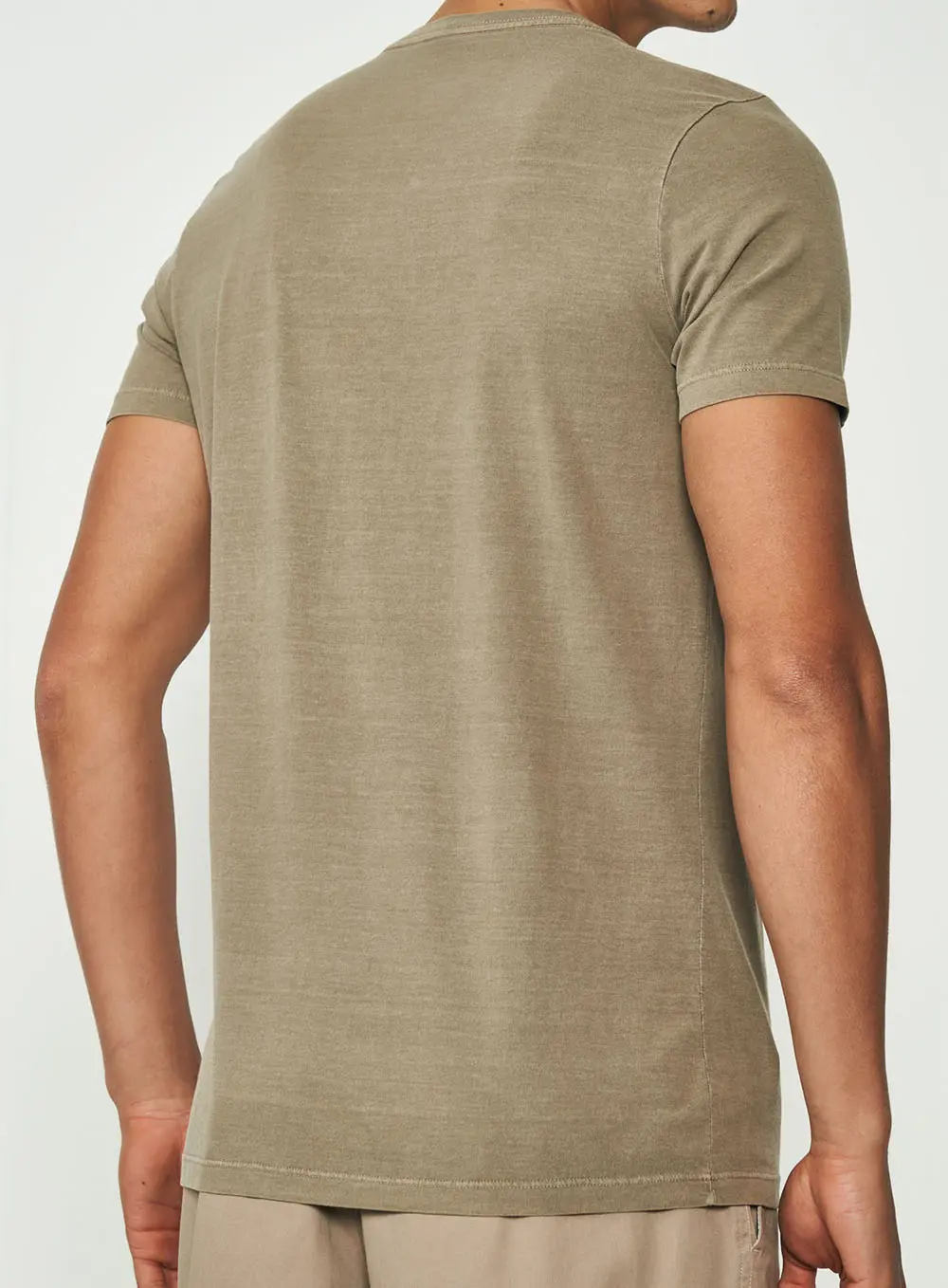 Camiseta Em Algodão Premium Bege Cinzas