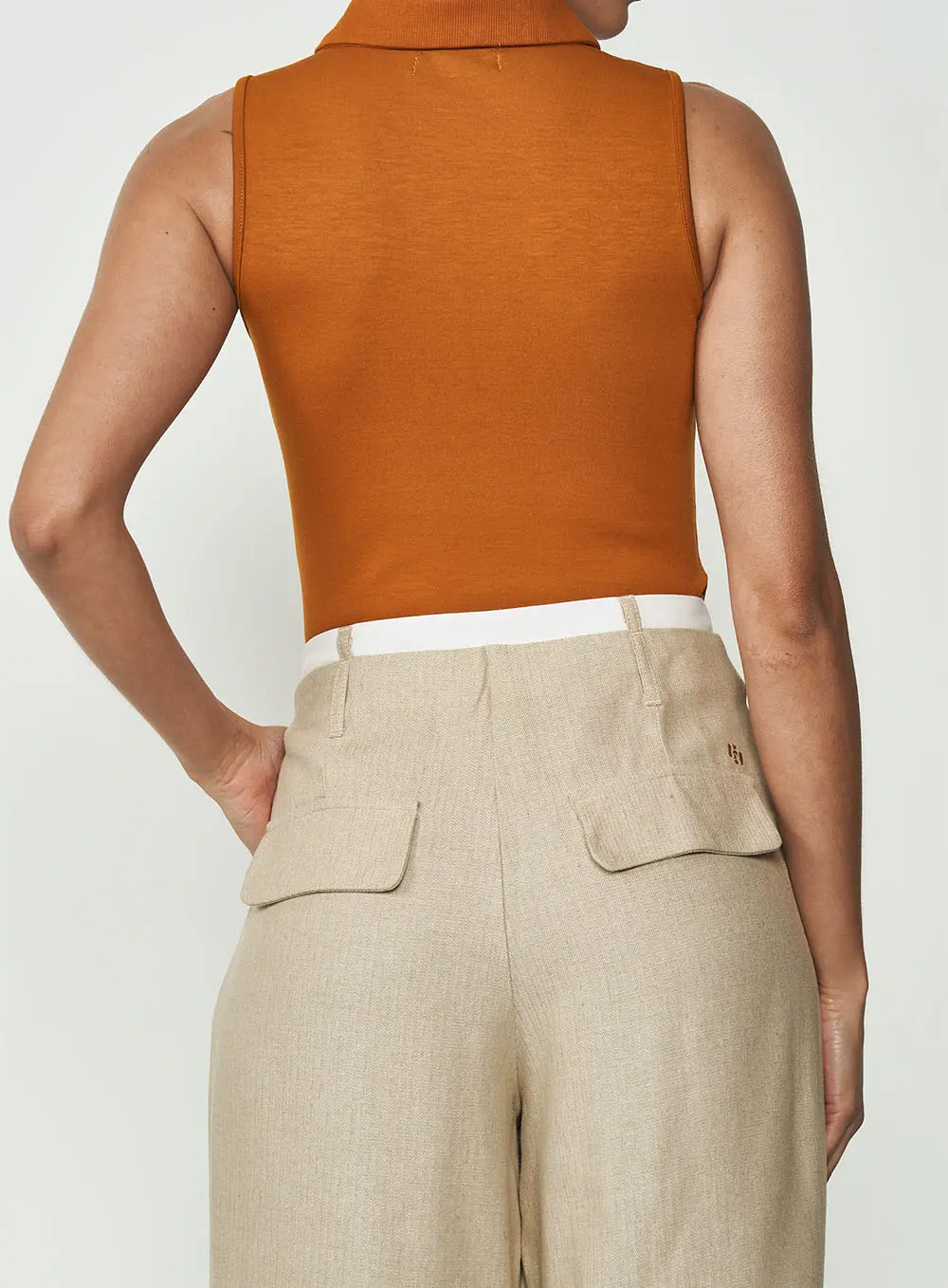 Blusa Feminina Ajustada Gola Polo Com Zíper Amarelo Pumpkin