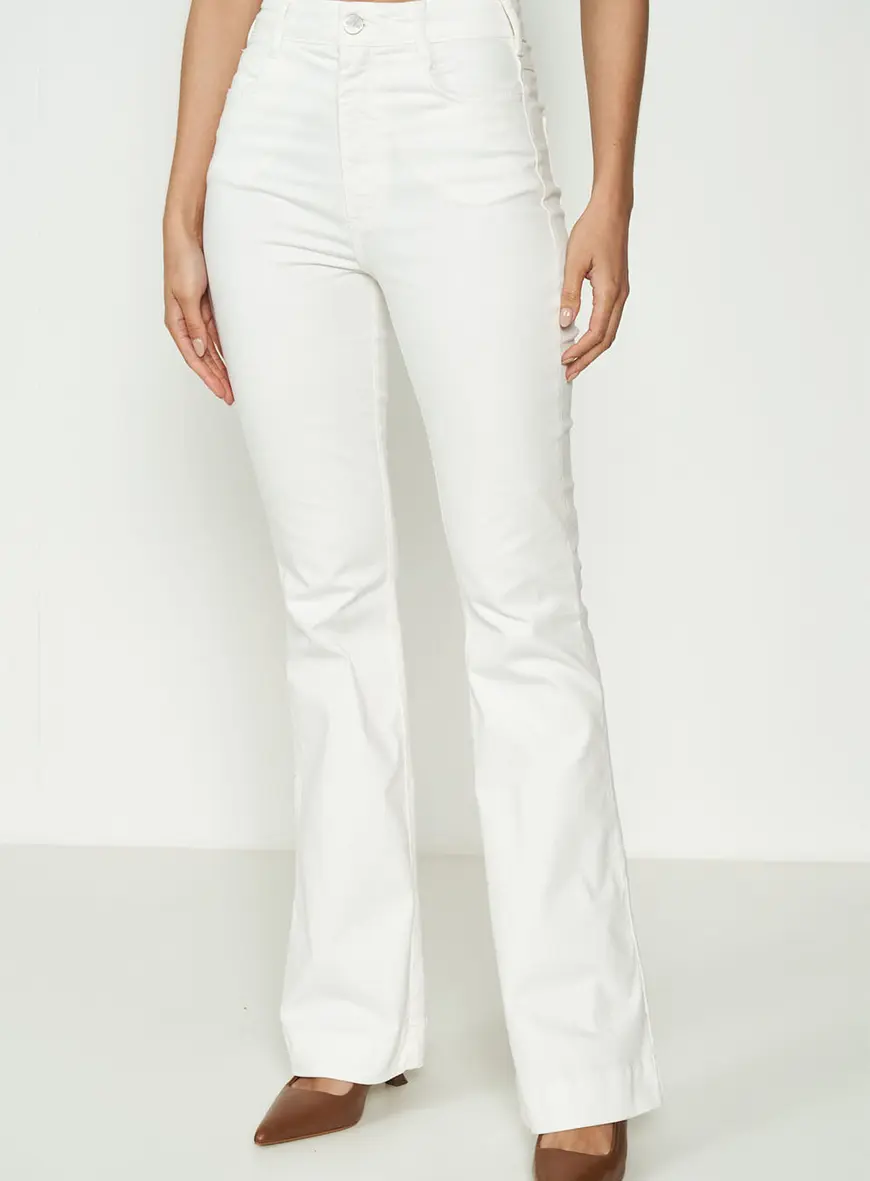 Calça Sarja Bruna Stretch Flare
