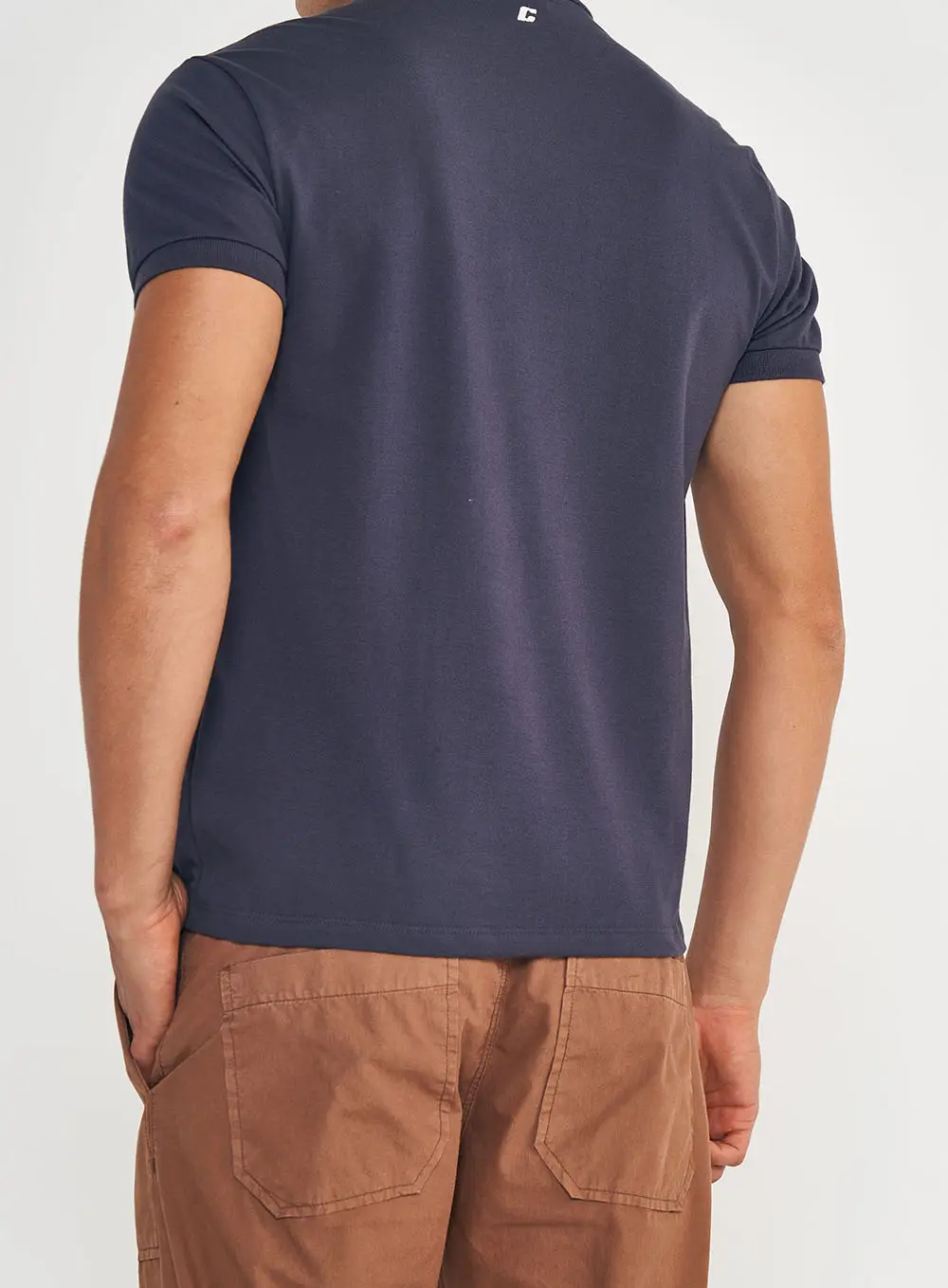 Polo Casual Detalhe Gola Azul