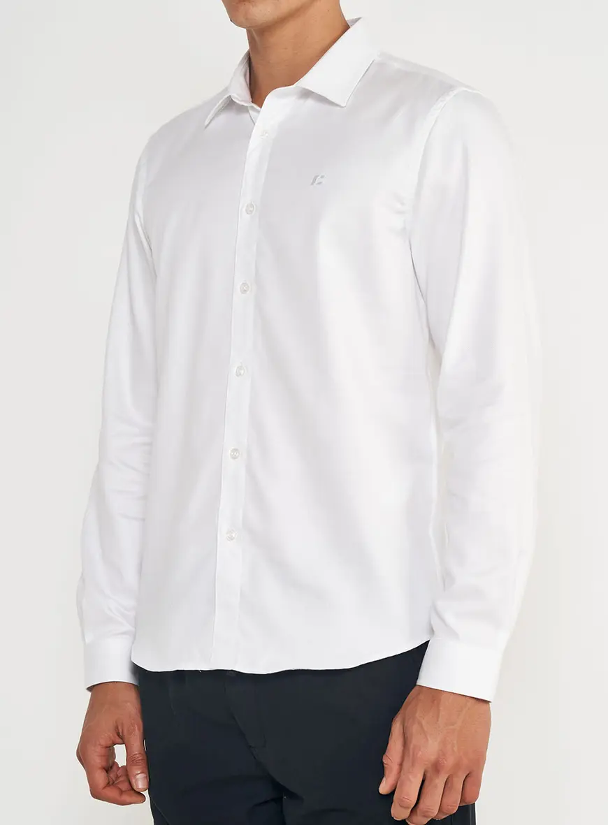 Camisa Oxford Manga Longa