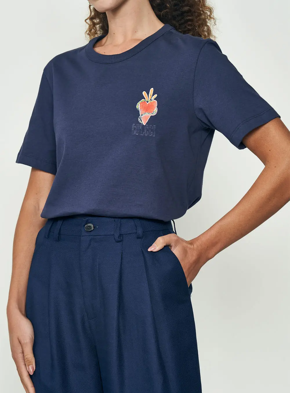 Camiseta Estampada Mon Amour Azul Darkness