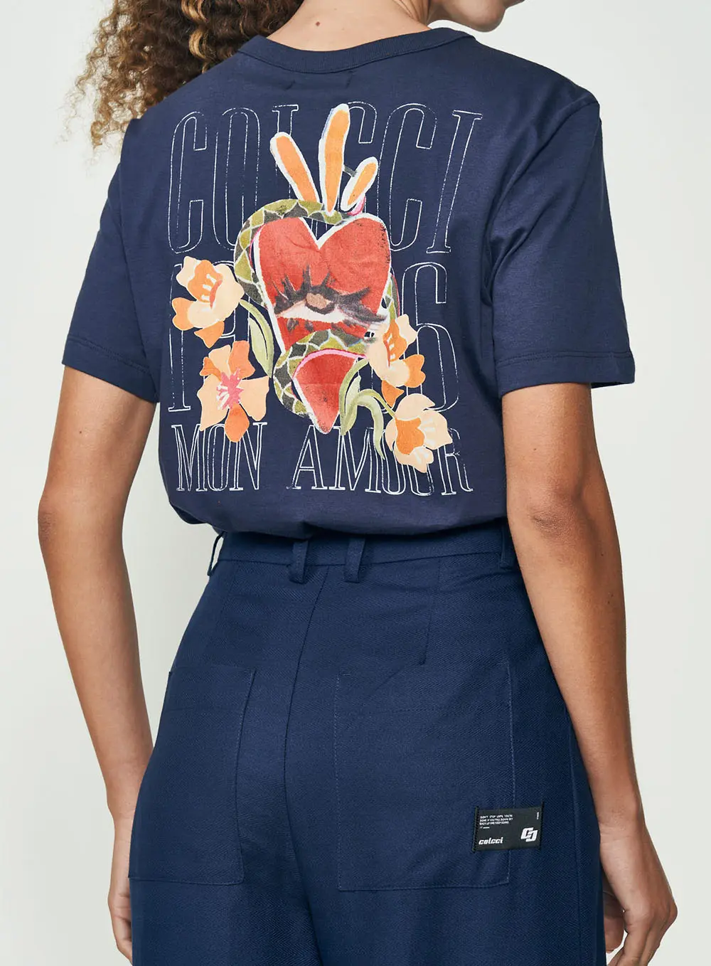Camiseta Estampada Mon Amour Azul Darkness