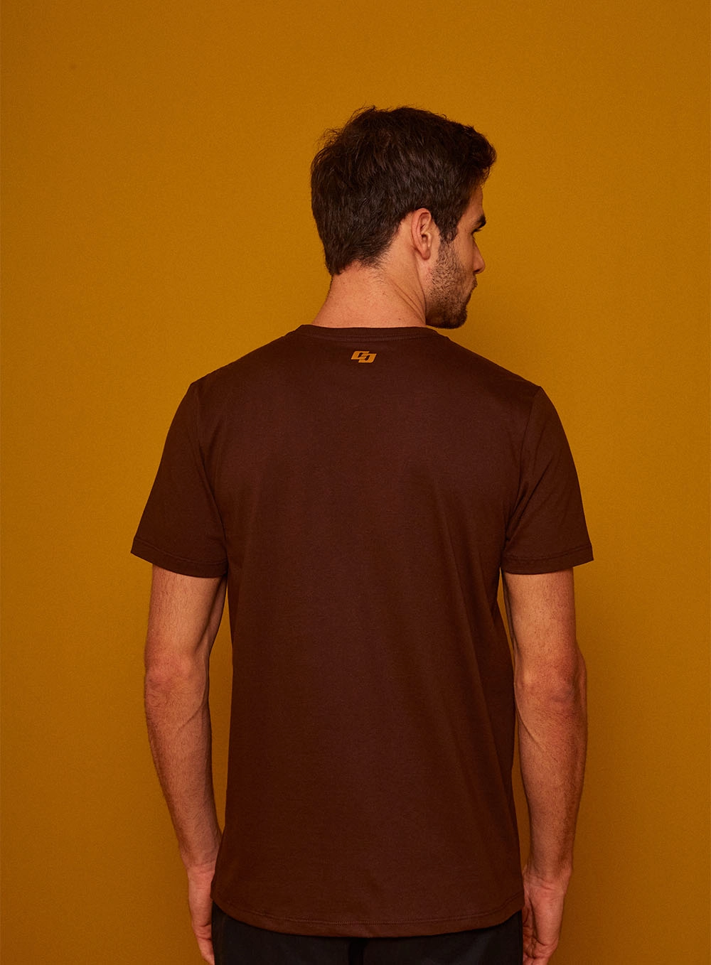 Camiseta Estampada Slim Marrom