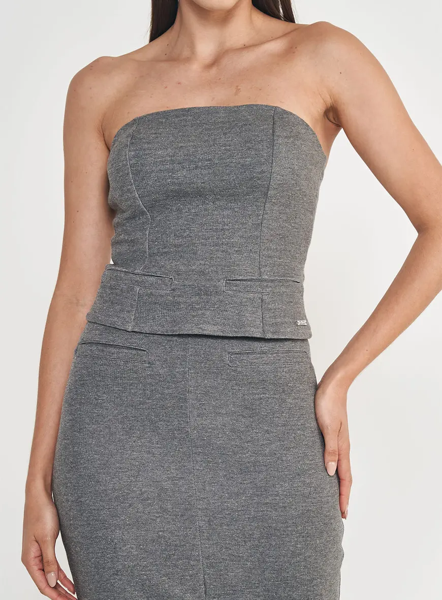 Blusa Slim Cinza