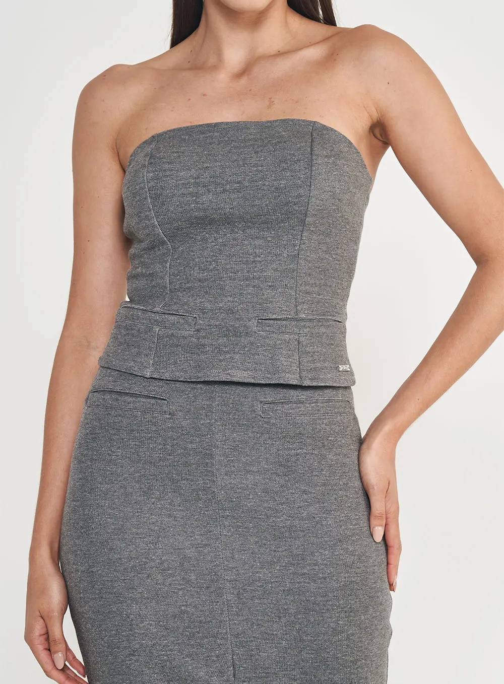 Blusa Slim Cinza Cinza