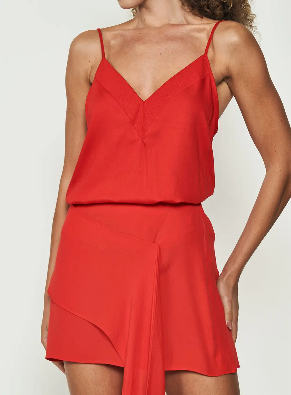 Blusa Solta Alças Finas Vermelho