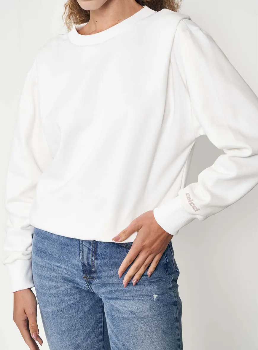 Blusão Moletom Feminino Basic Gola Redonda Comfort