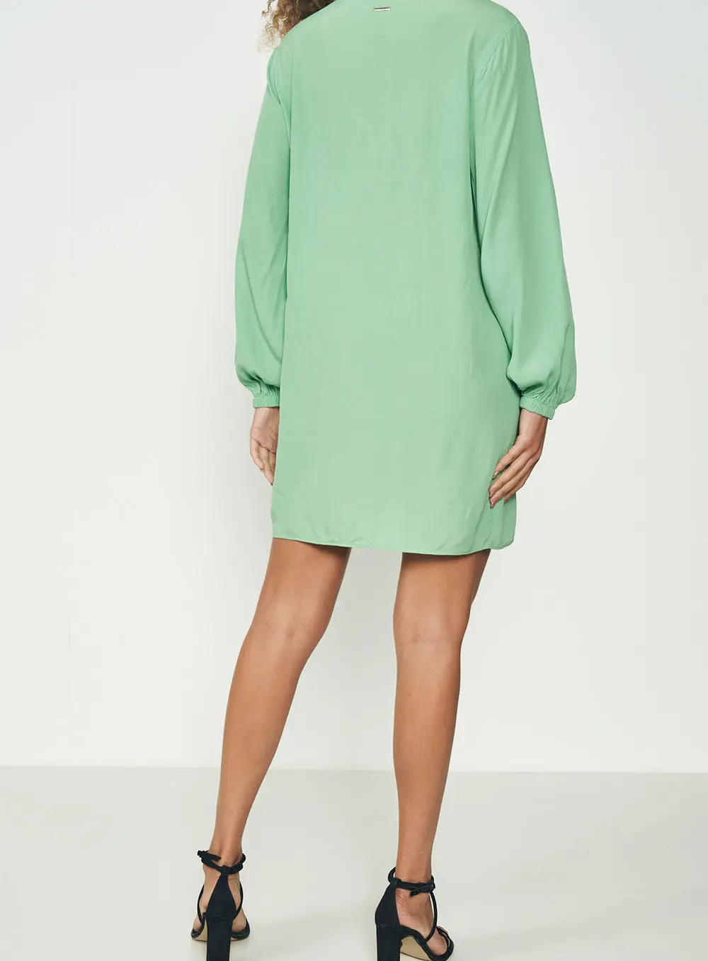 Vestido Comfort Manga Longa Verde Veggir
