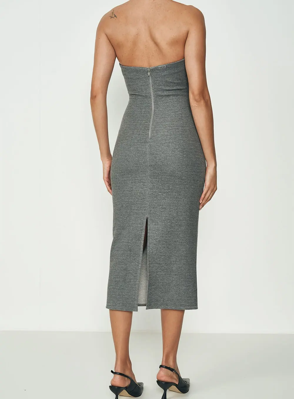 Vestido Cinza Minimal Cinza