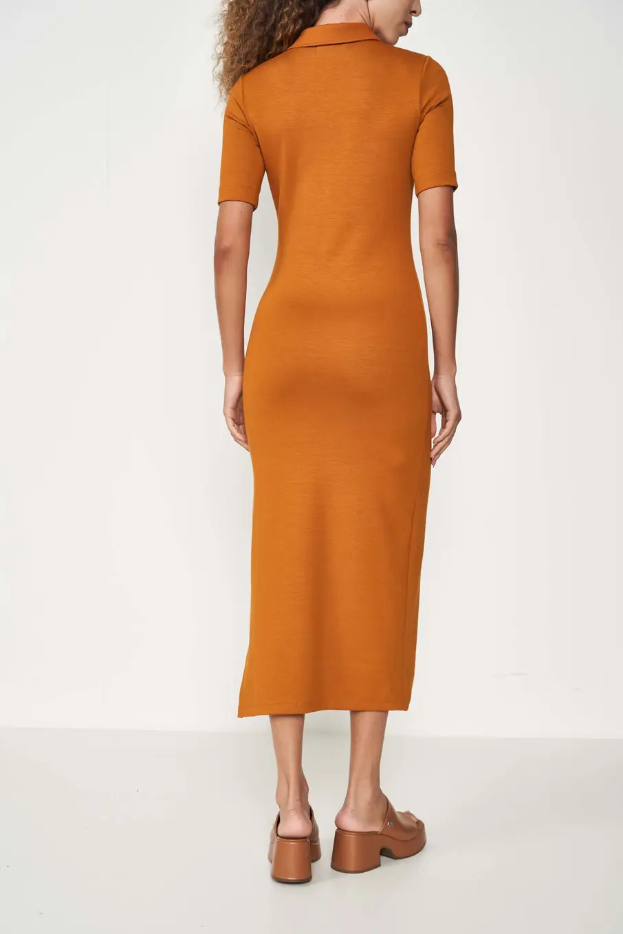 Vestido Zíper Elegance Amarelo Pumpkin