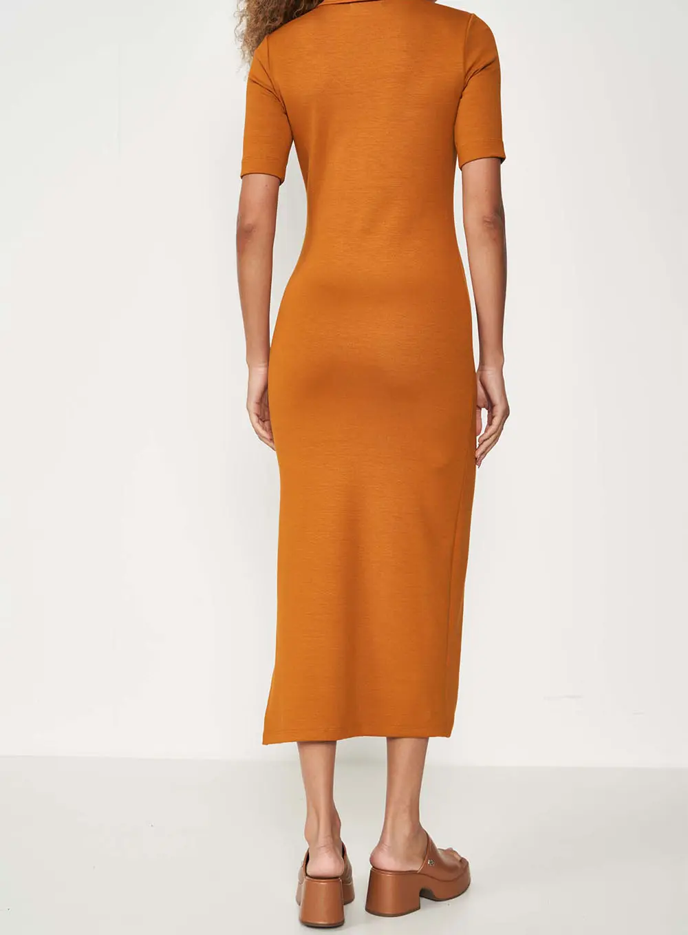 Vestido Zíper Elegance Amarelo Pumpkin