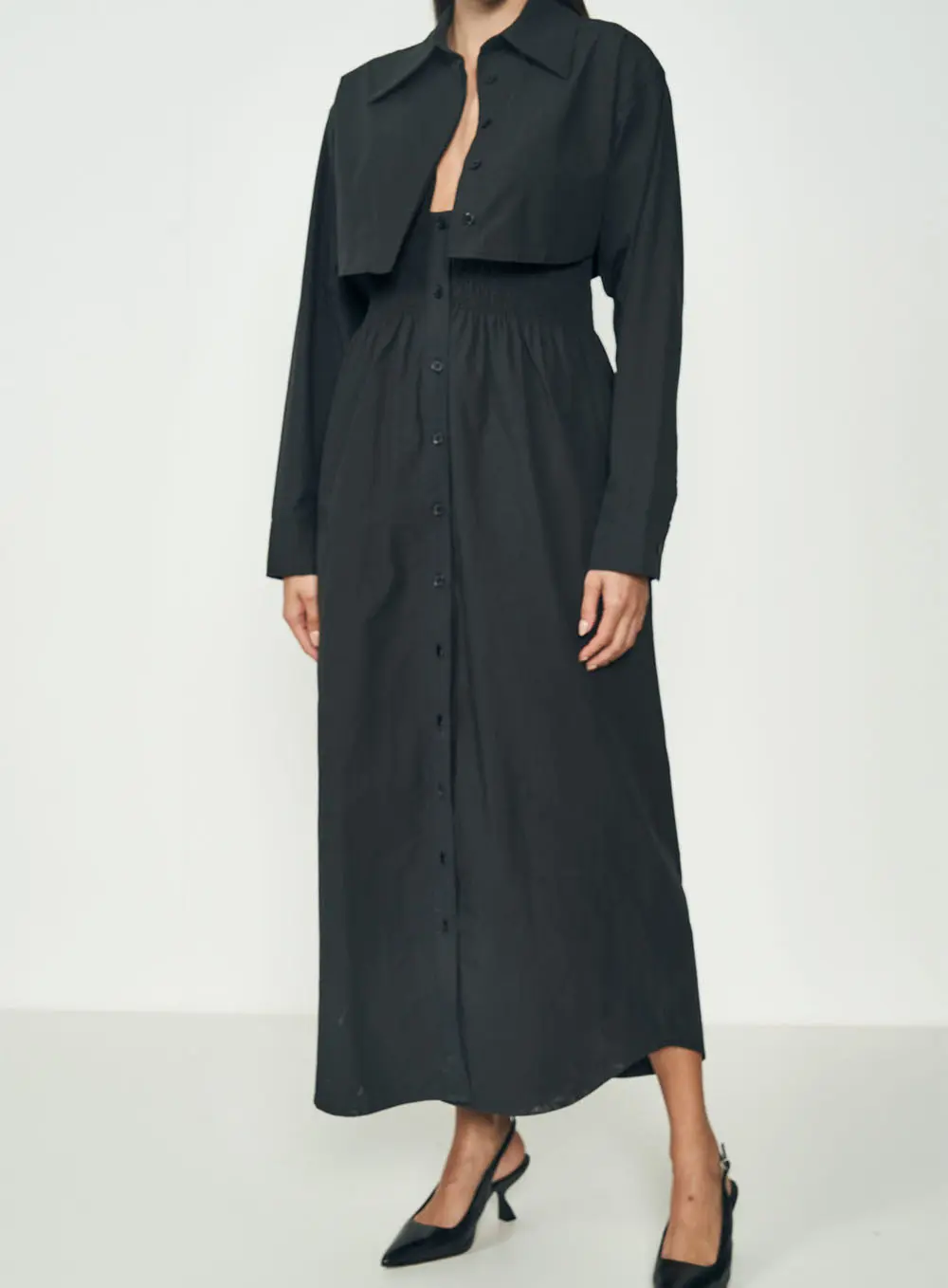 Vestido Overlap Preto