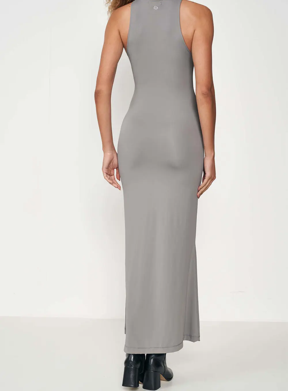 Vestido Longo Slim Confort Cinza