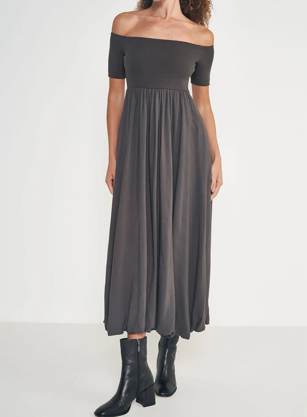 Vestido Longo Tomara Que Caia Cinza