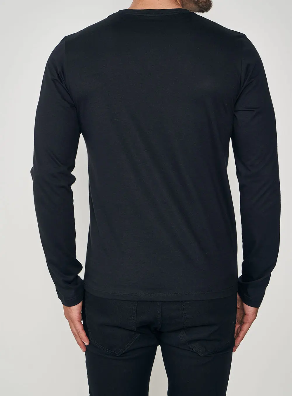 Camiseta De Manga Longa Confortável Preto