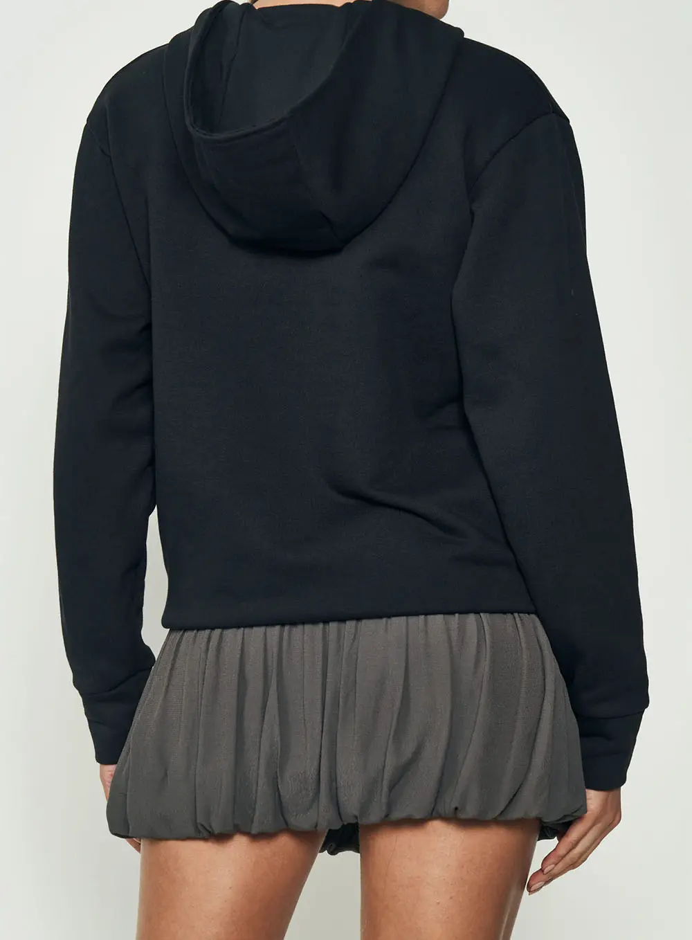 Cropped Moletom Henley Preto