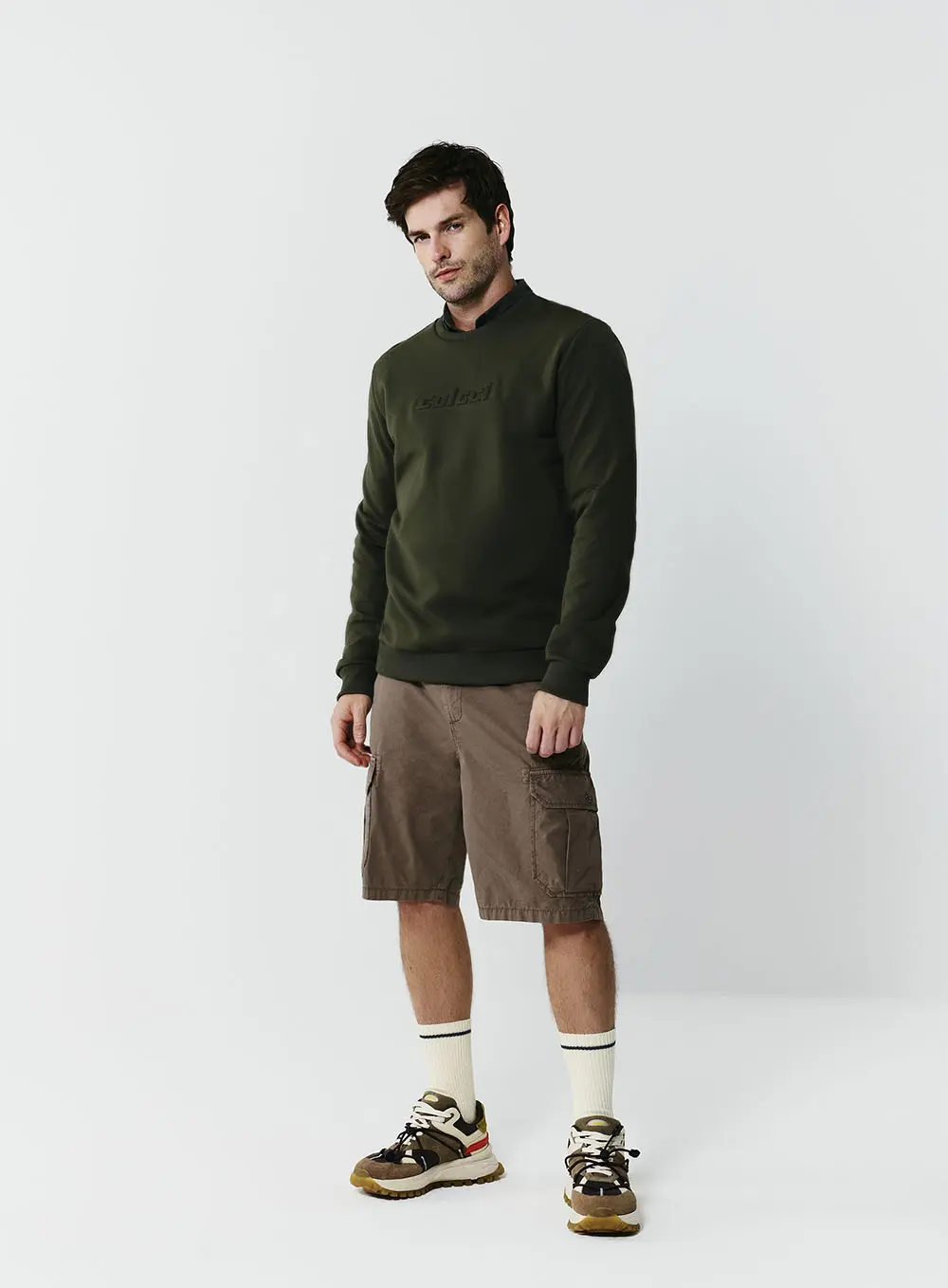 Blusão Masculino Reto Logo Relevo Comfort Verde Demetri