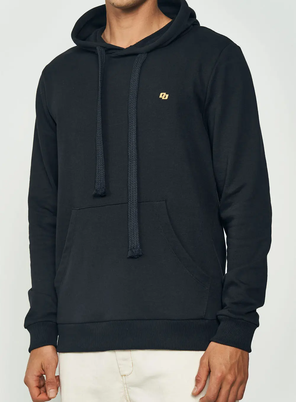 Blusão Masculino Com Capuz E Bolsos Estampa Dream Preto