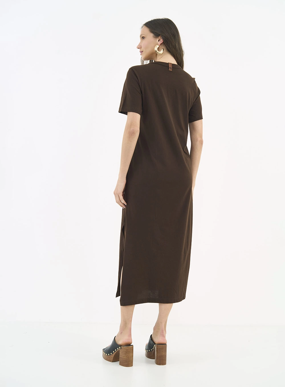 Vestido Midi T-shirt Dress Marrom