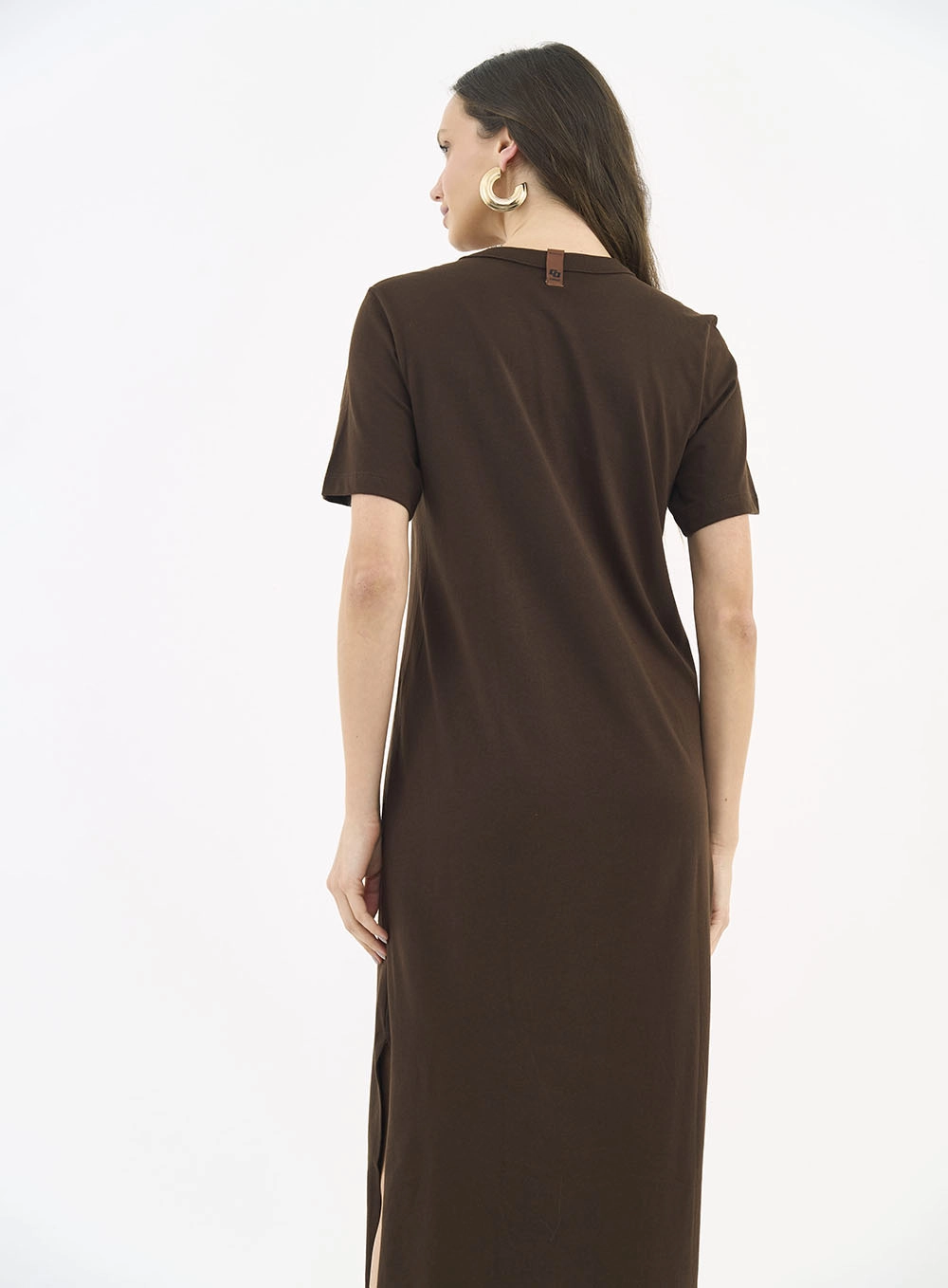 Vestido Midi T-shirt Dress Marrom