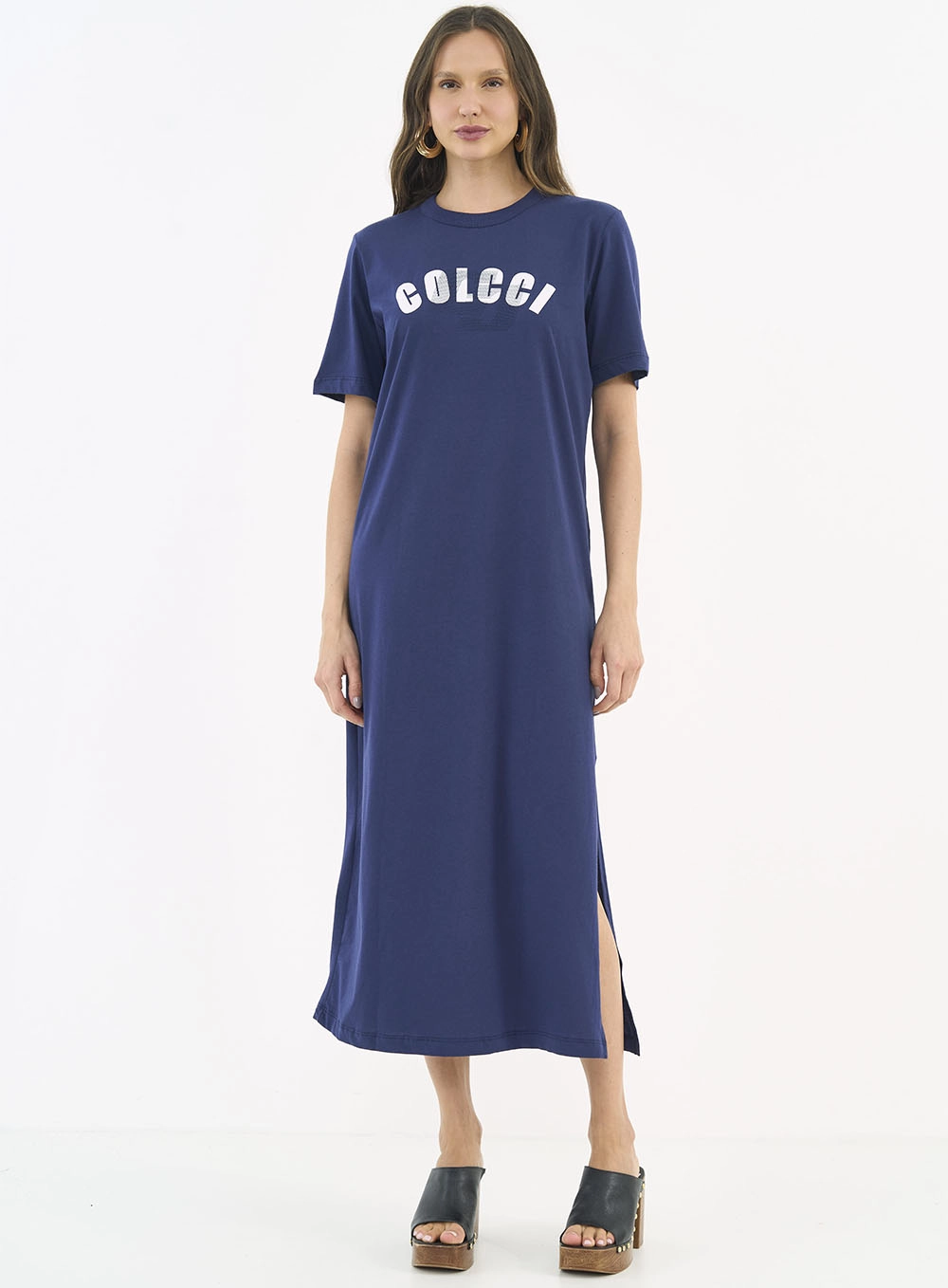 Vestido Midi T-shirt Dress Azul Darkness