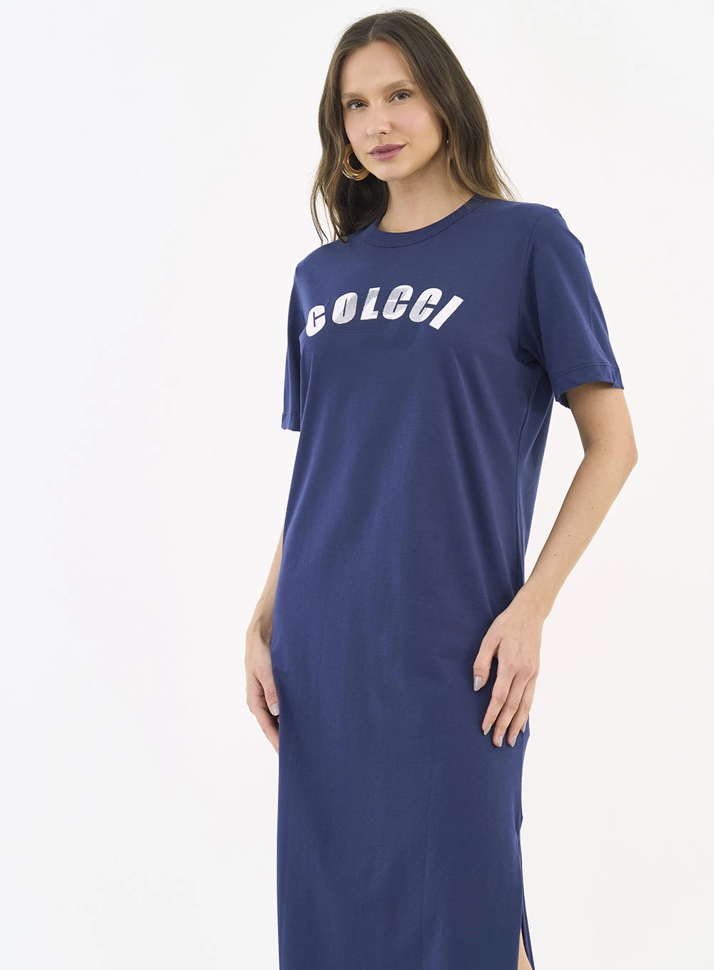 Vestido Midi T-shirt Dress Azul Darkness