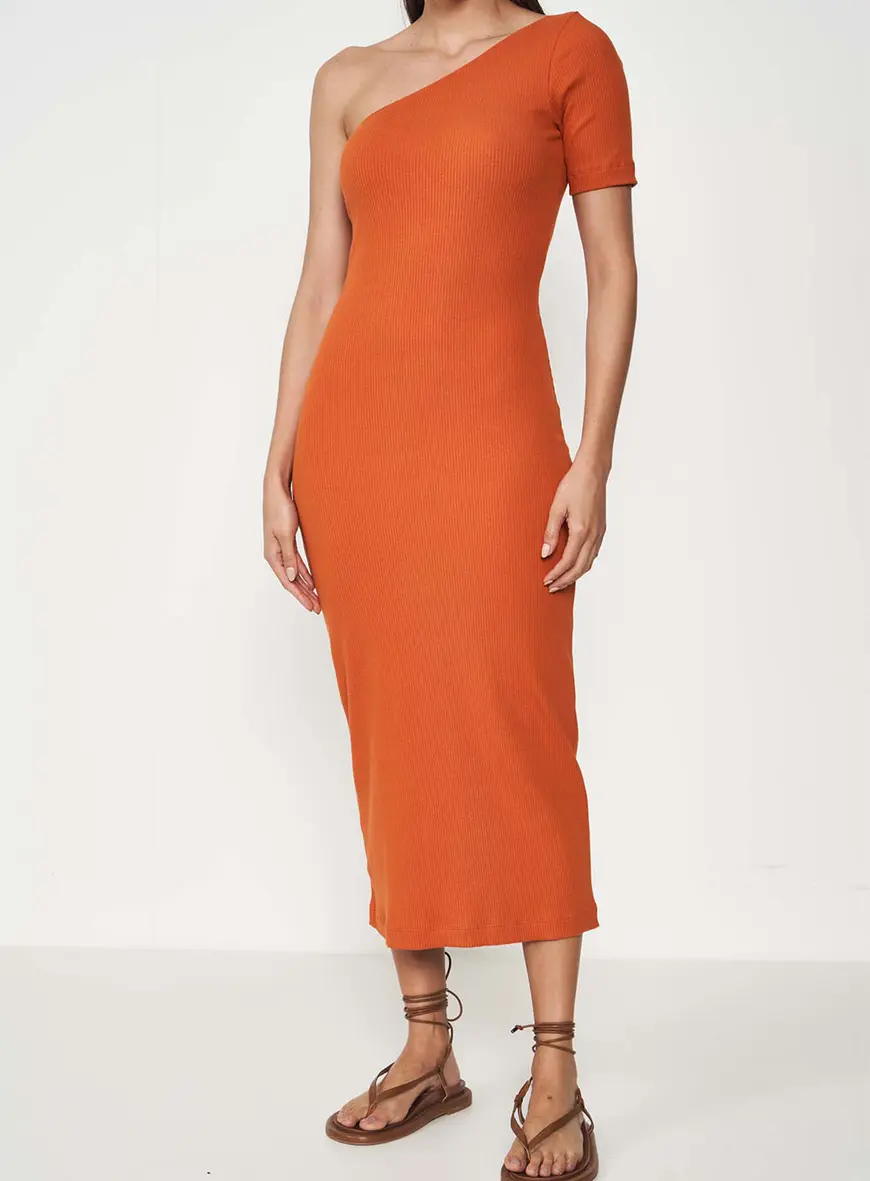 Vestido Midi Um Ombro Só Colcci