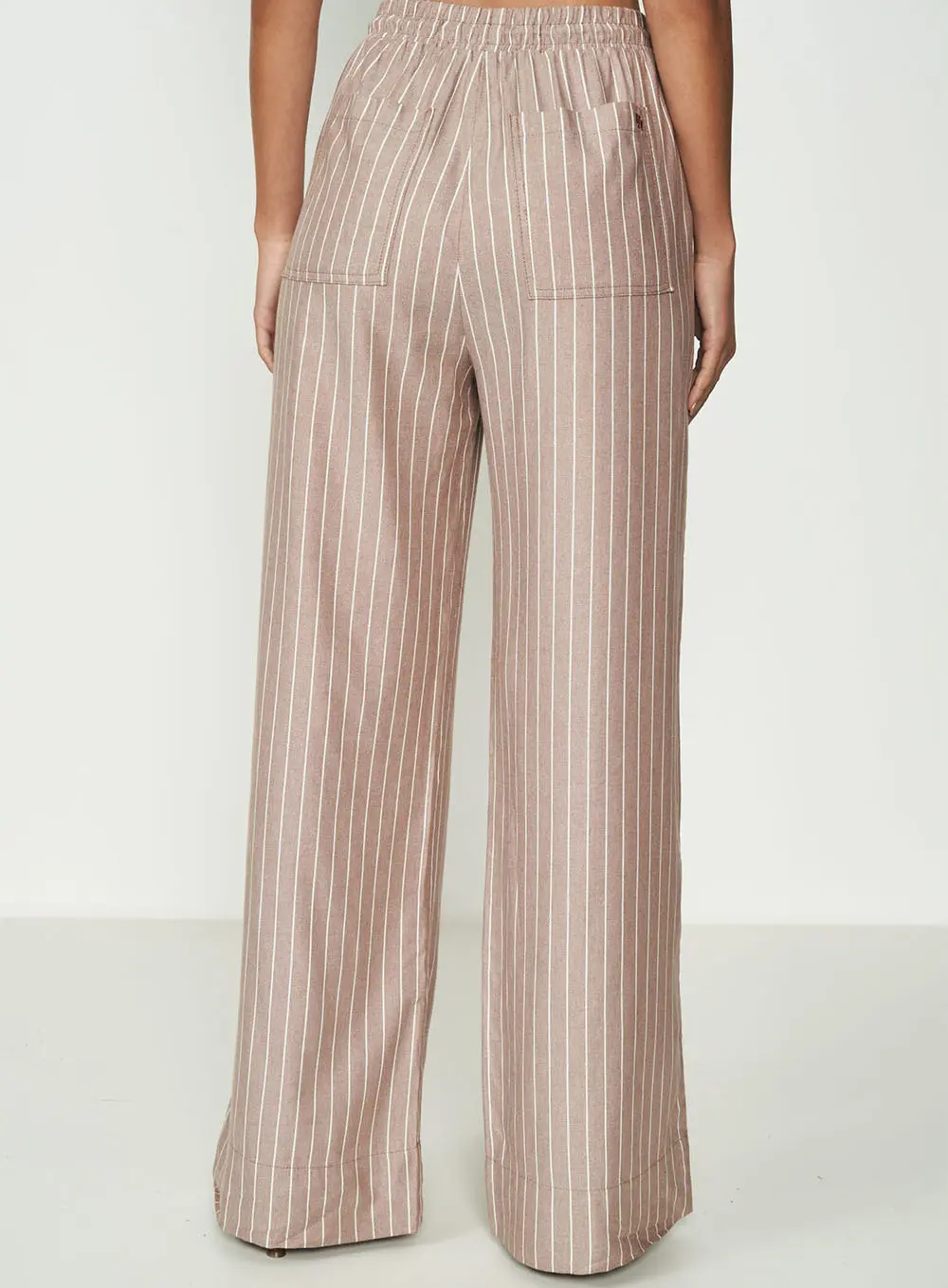 Calça Listrada Jogging Marrom