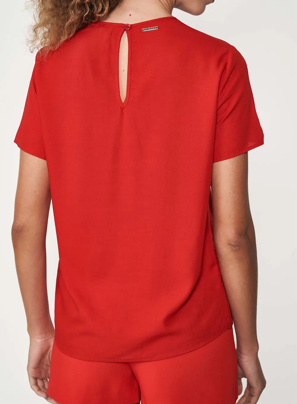 Camiseta Confortável Em Viscose Vermelho
