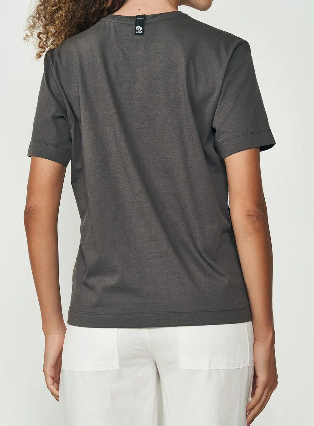 Camiseta Feminina Manga Curta Cinza