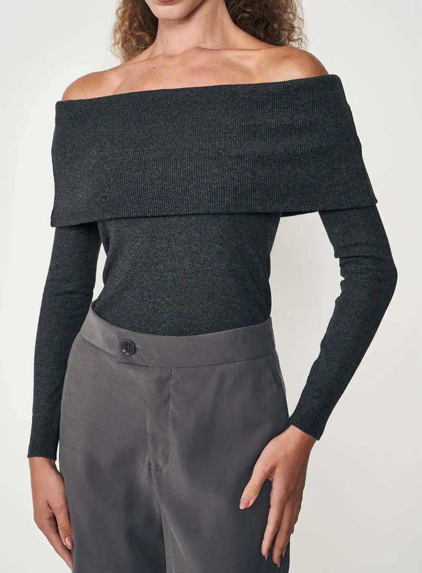 Blusa Ombro A Ombro Manga Longa