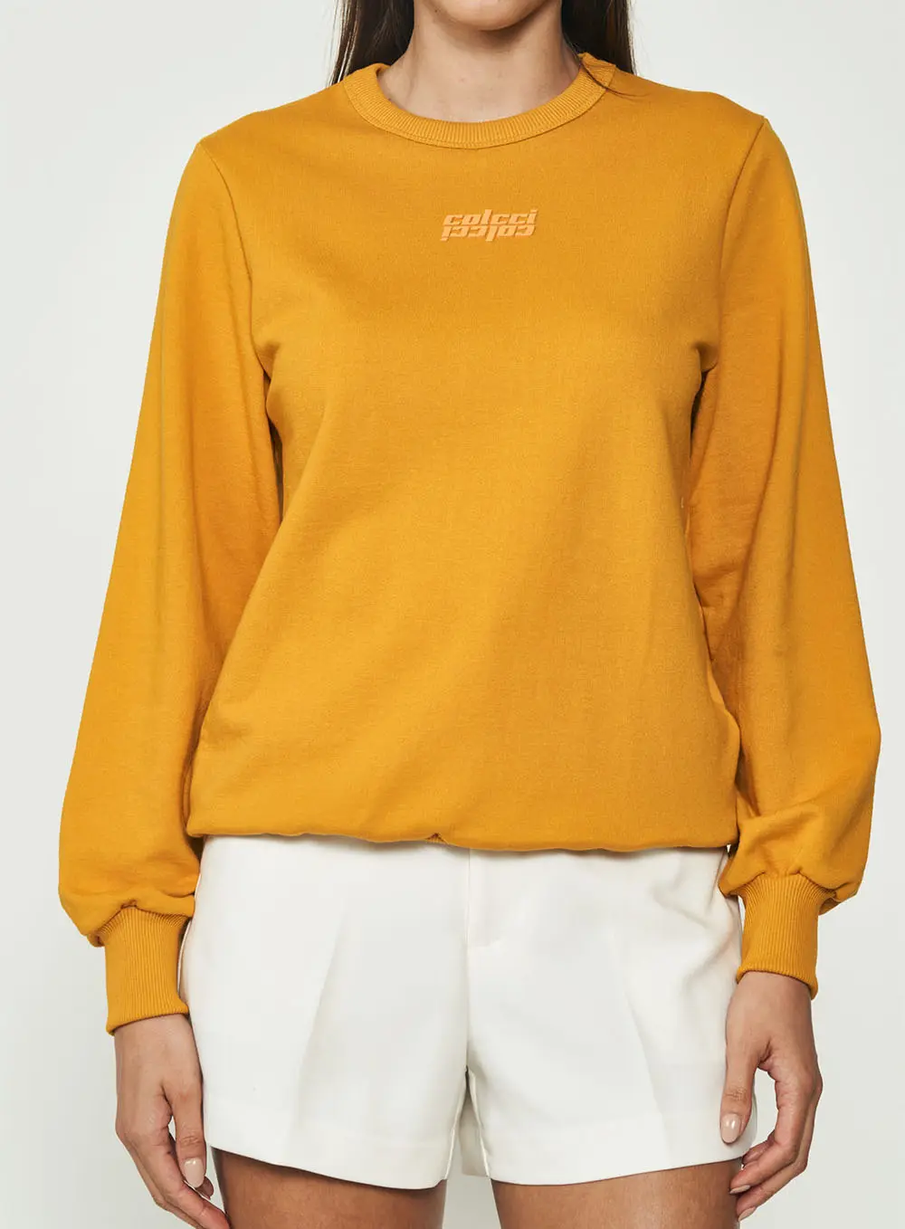 Blusão De Moletom Comfort Com Detalhe Em Logo Amarelo Sunray