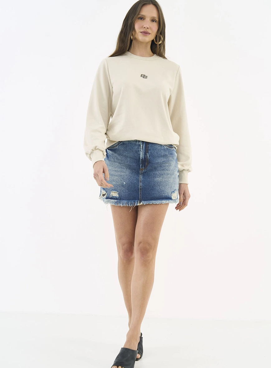 Blusão Feminino Logo Bordado Comfort