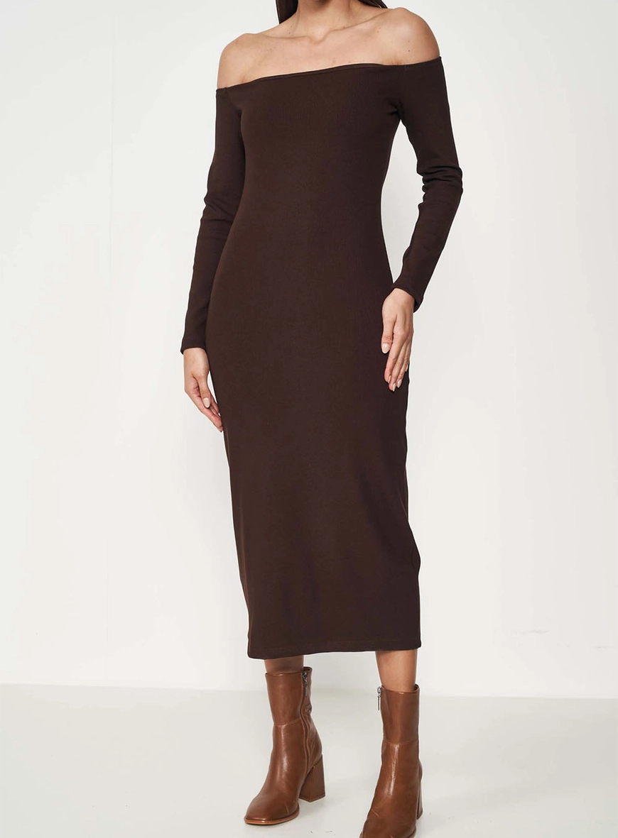 Vestido Canelado Ombro a Ombro Colcci