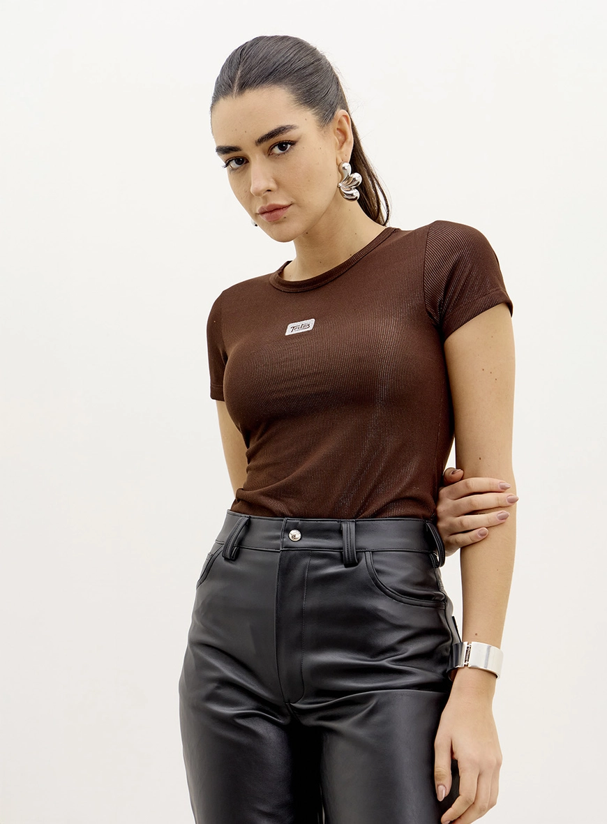 Blusa Canelada Marrom 1