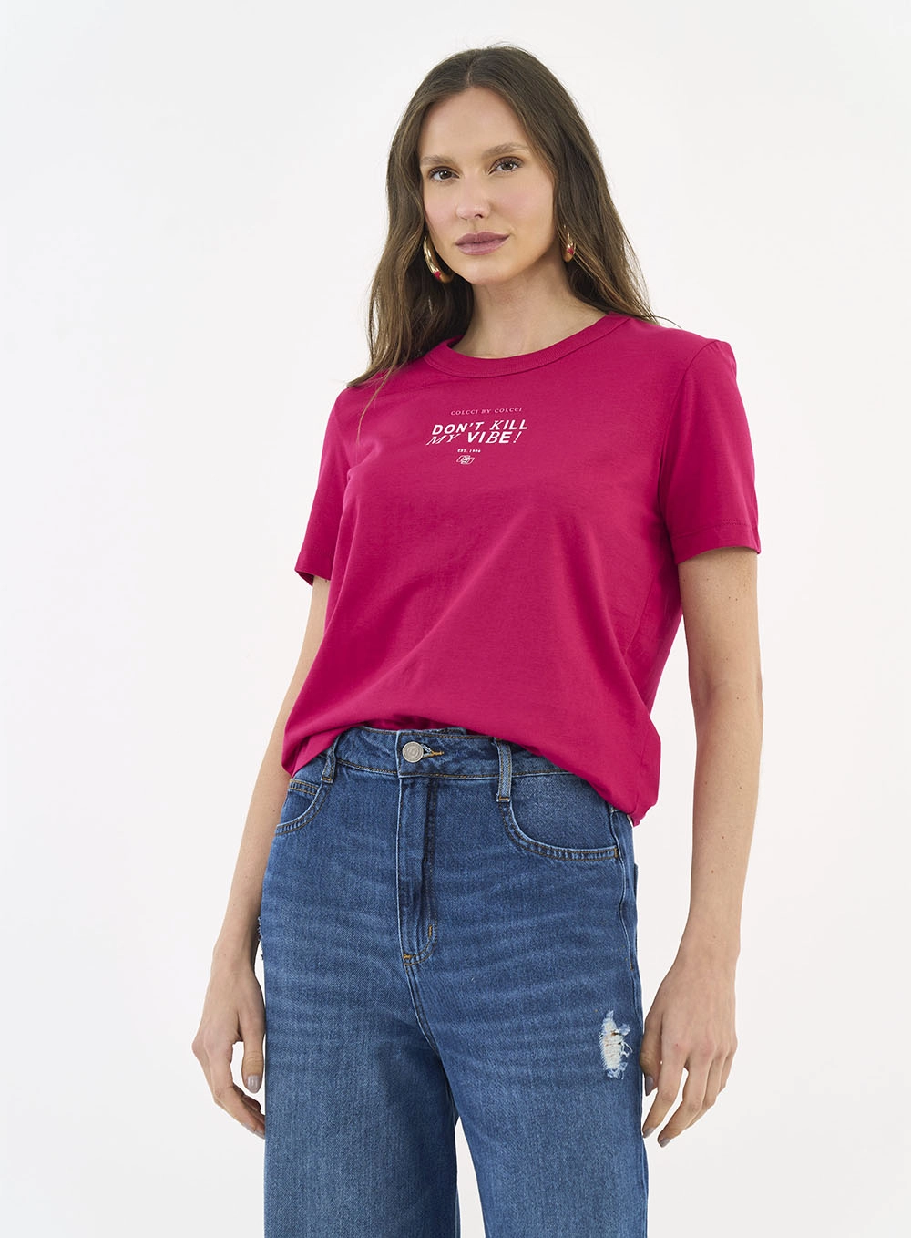 Camiseta Don't Kill My Vibe Rosa Timeless