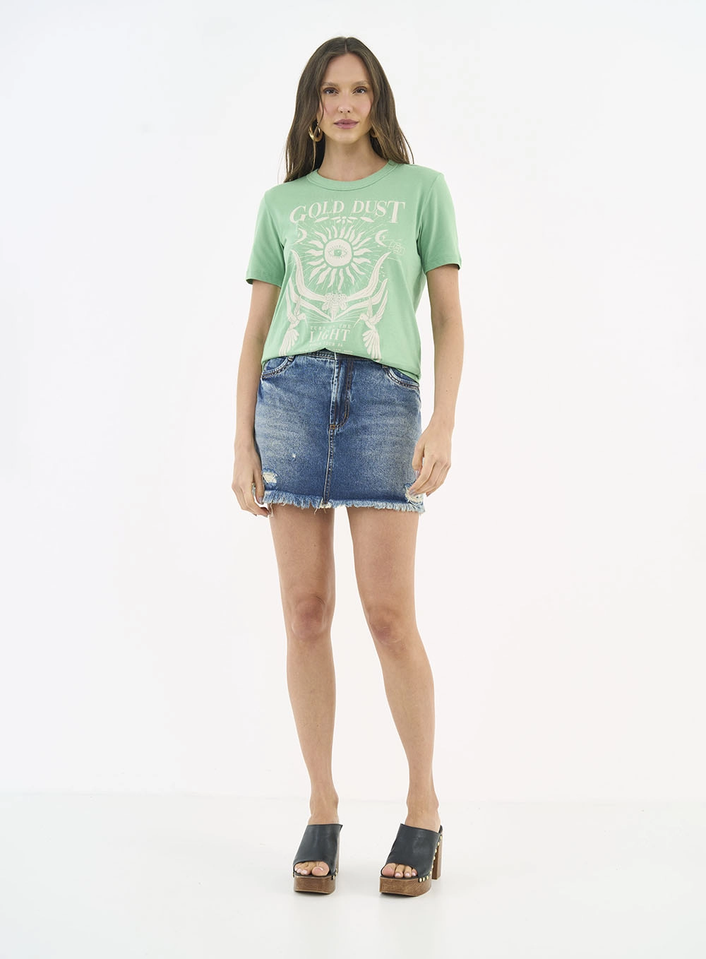 Camiseta Estampada Gold Dust Verde Veggir