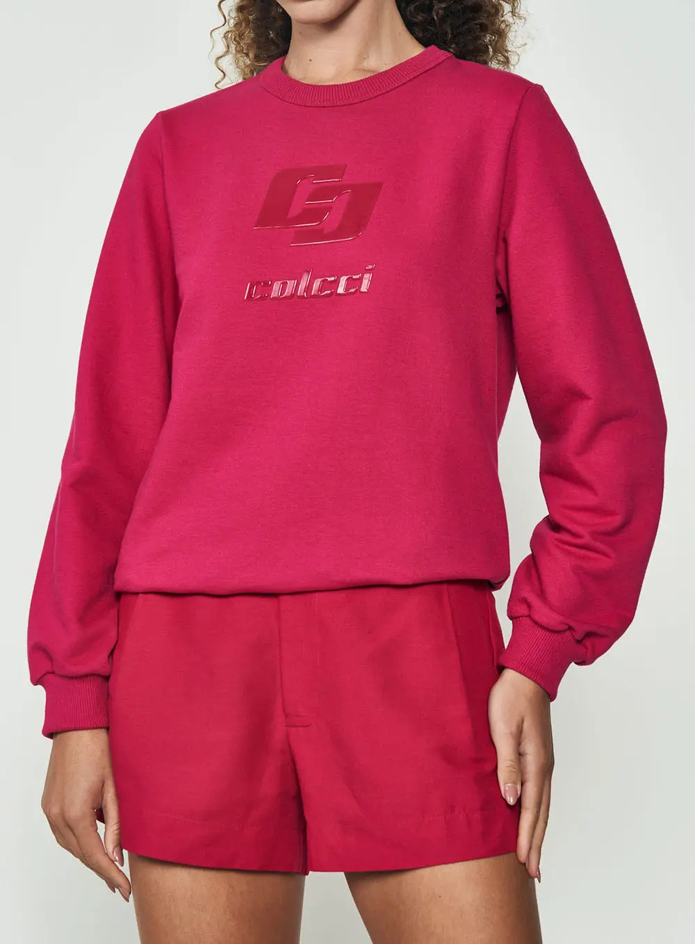 Blusão Moletom Feminino Basic Com Logo Rosa Timeless